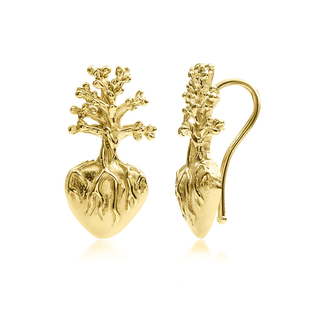Frida Heart Earrings Sophie Simone Designs Jewelry 22K Gold