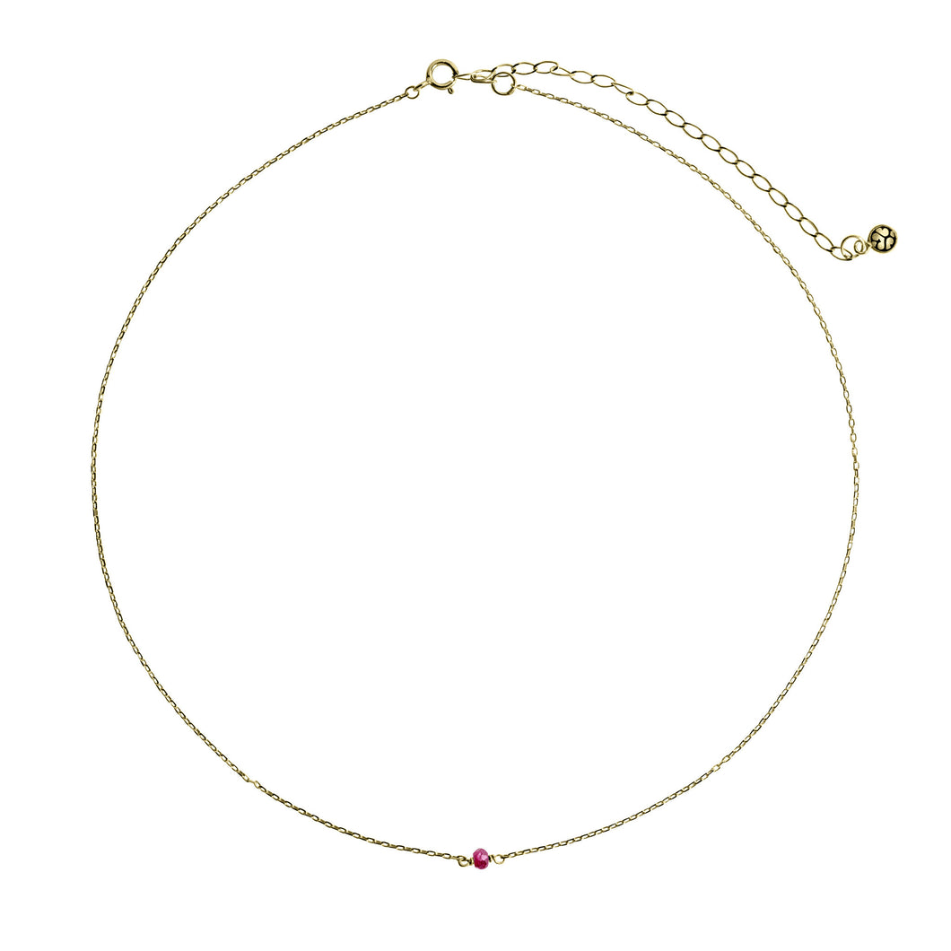 Choker Gold with Ruby - Sophie Simone Designs