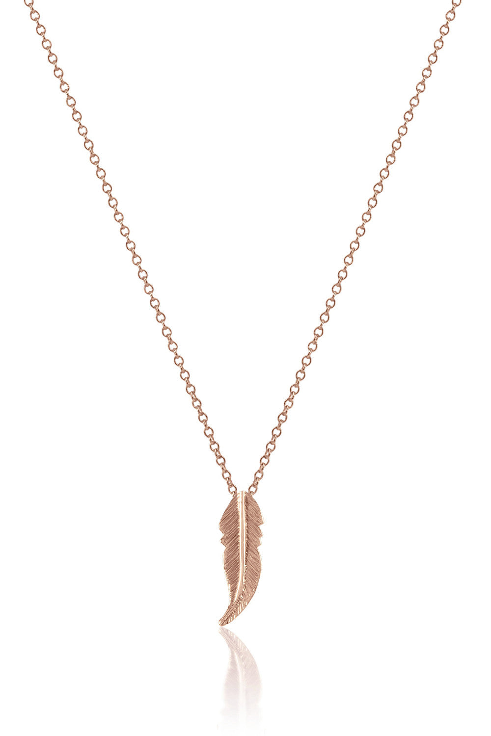 Necklace Feather 14K Pink Gold - Sophie Simone Designs