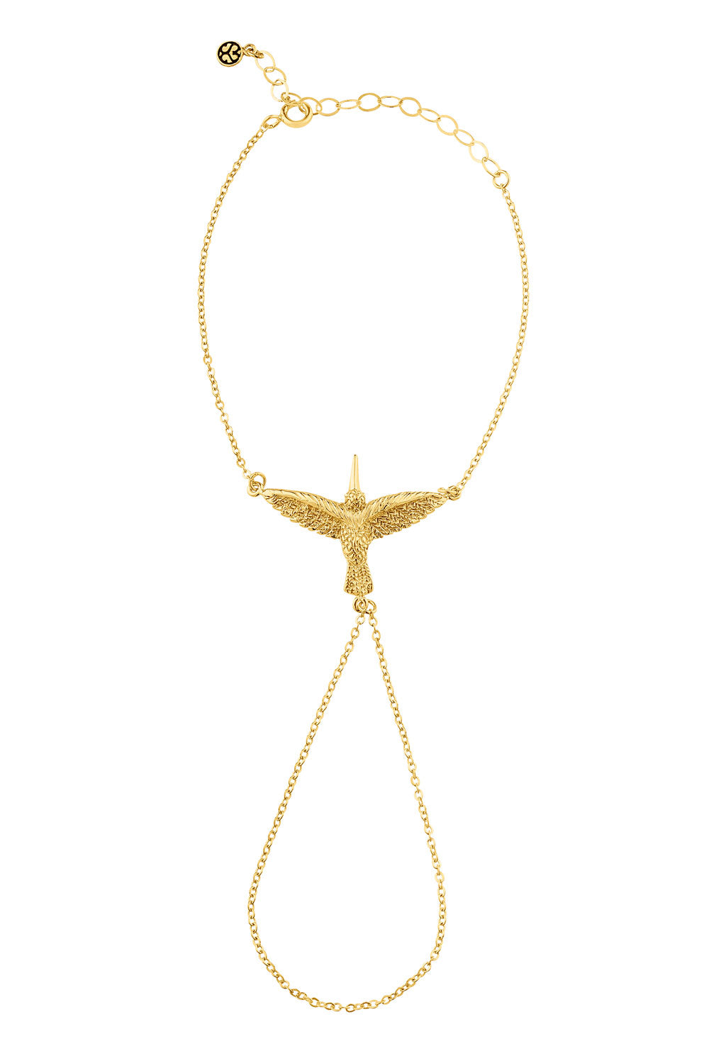 Hand Bracelet Hummingbird 14K Gold