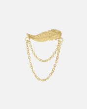 Earring Feather Chains 14K Gold