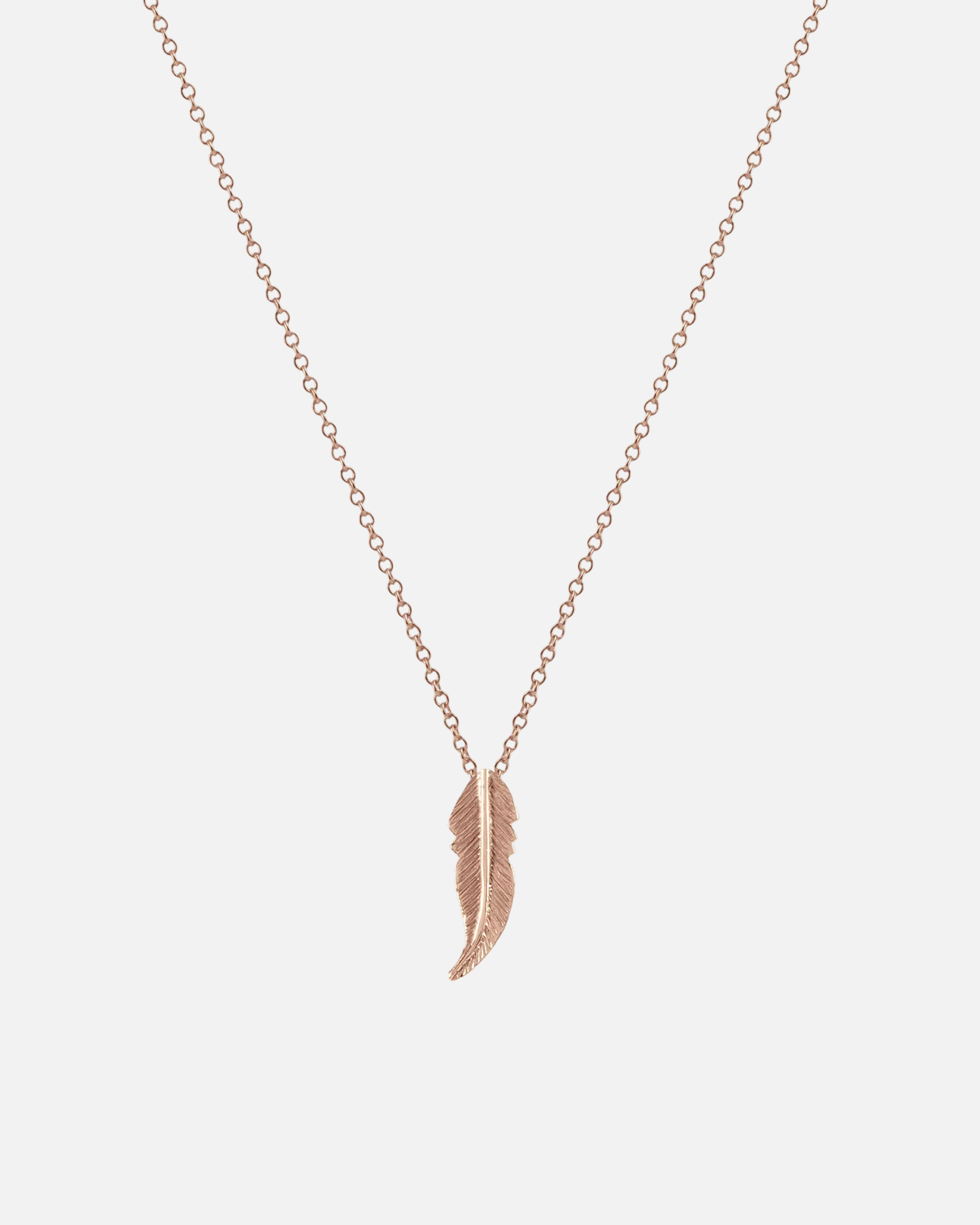 Necklace Feather 14K Pink Gold