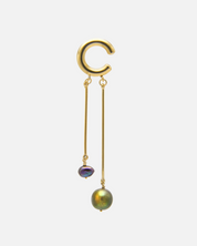 Earcuff Two Black Pearls