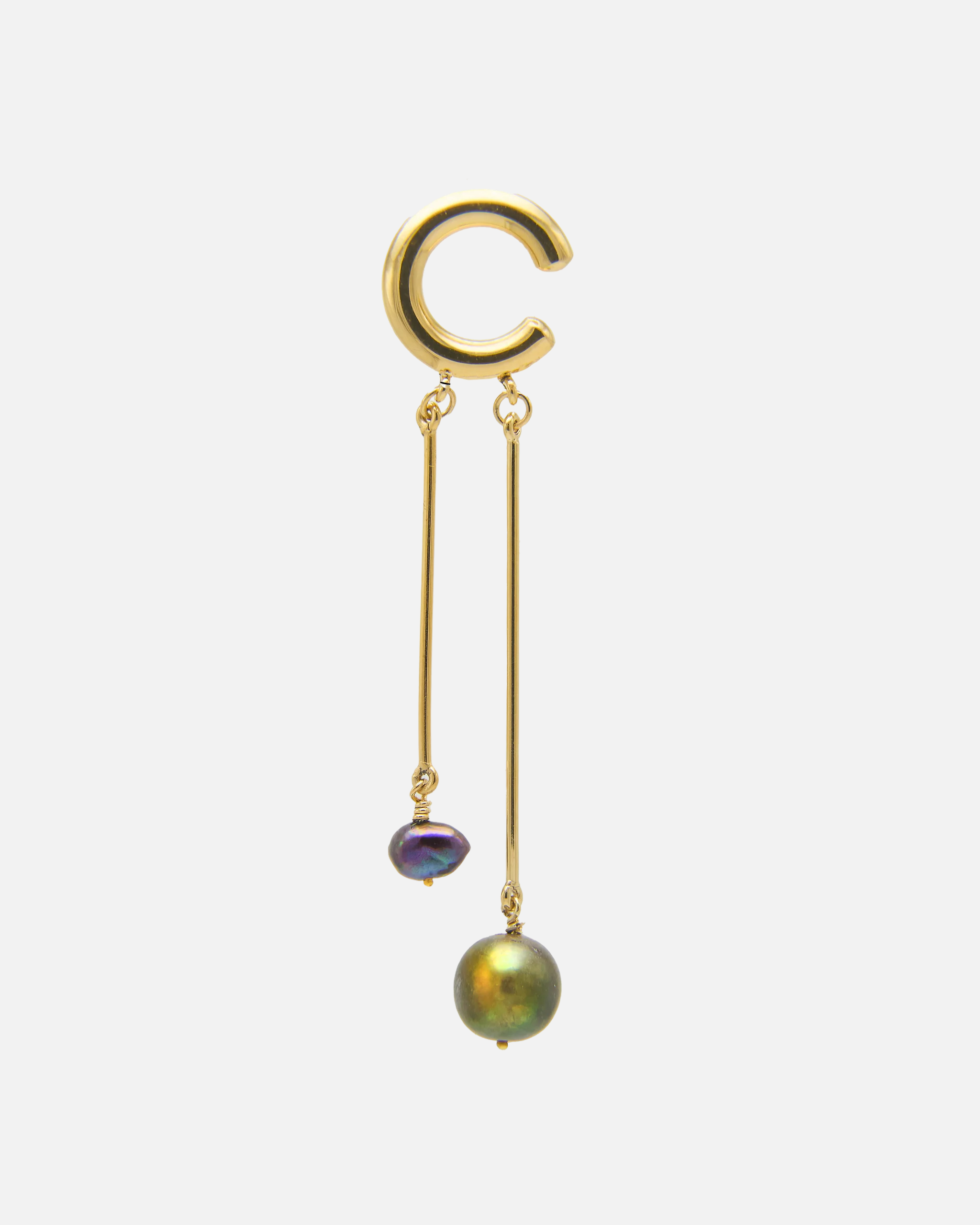 Earcuff Two Black Pearls