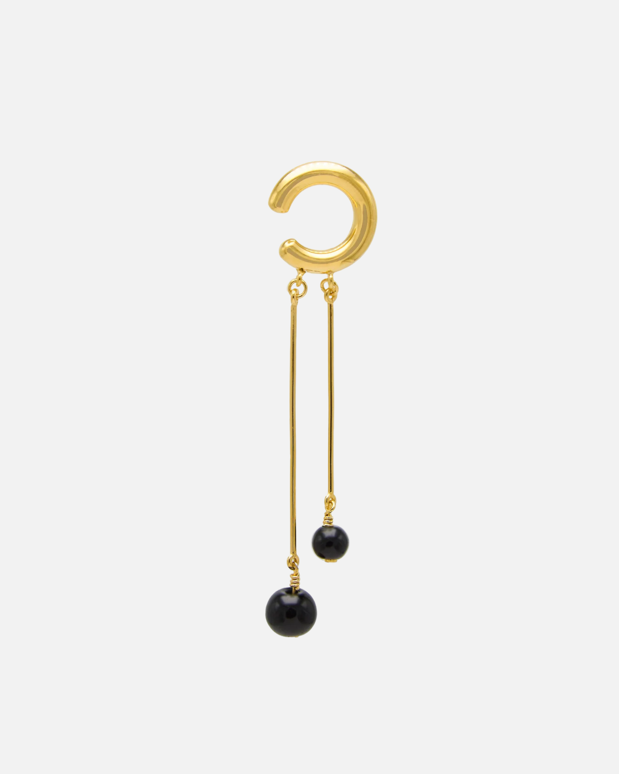 Earcuff Obsidiana Doble