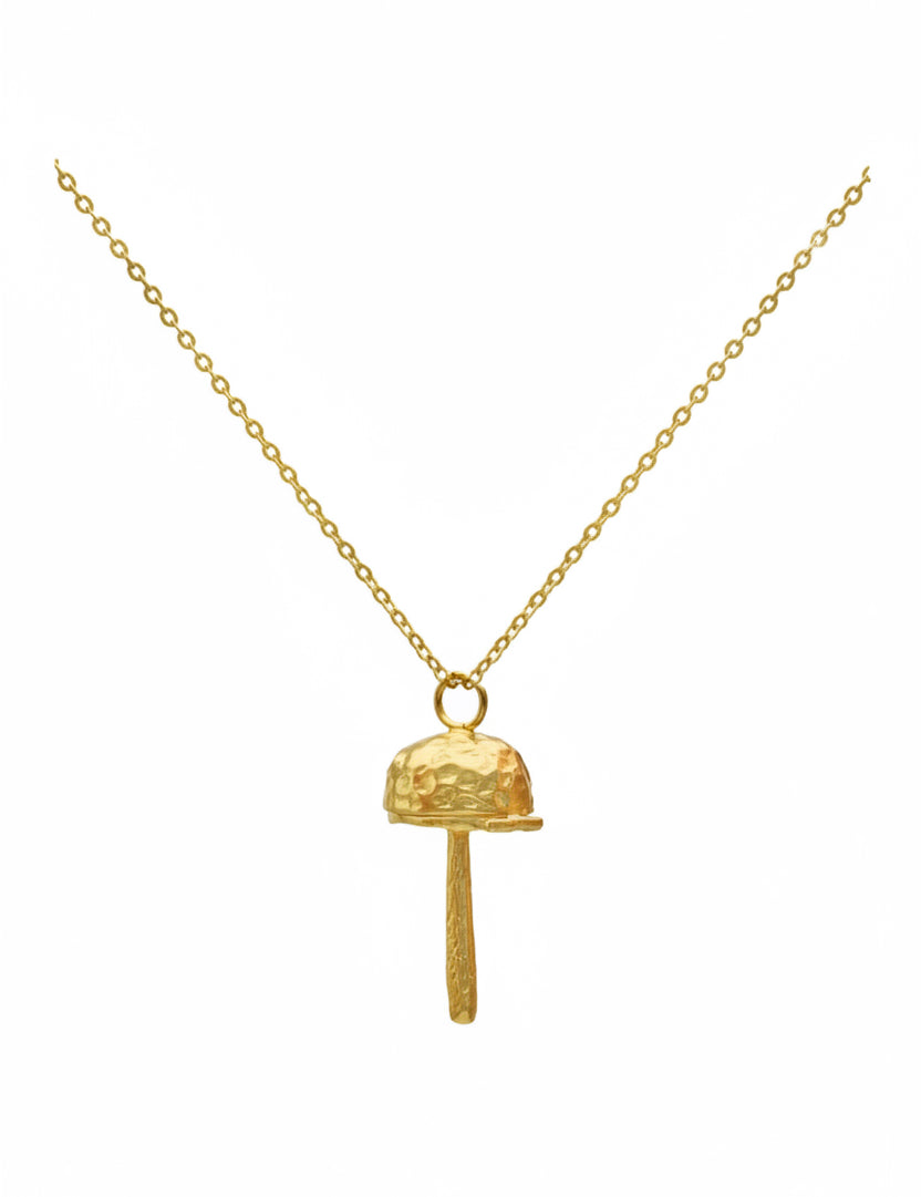 Hammered Shroom Locket Necklace - Sophie Simone Designs