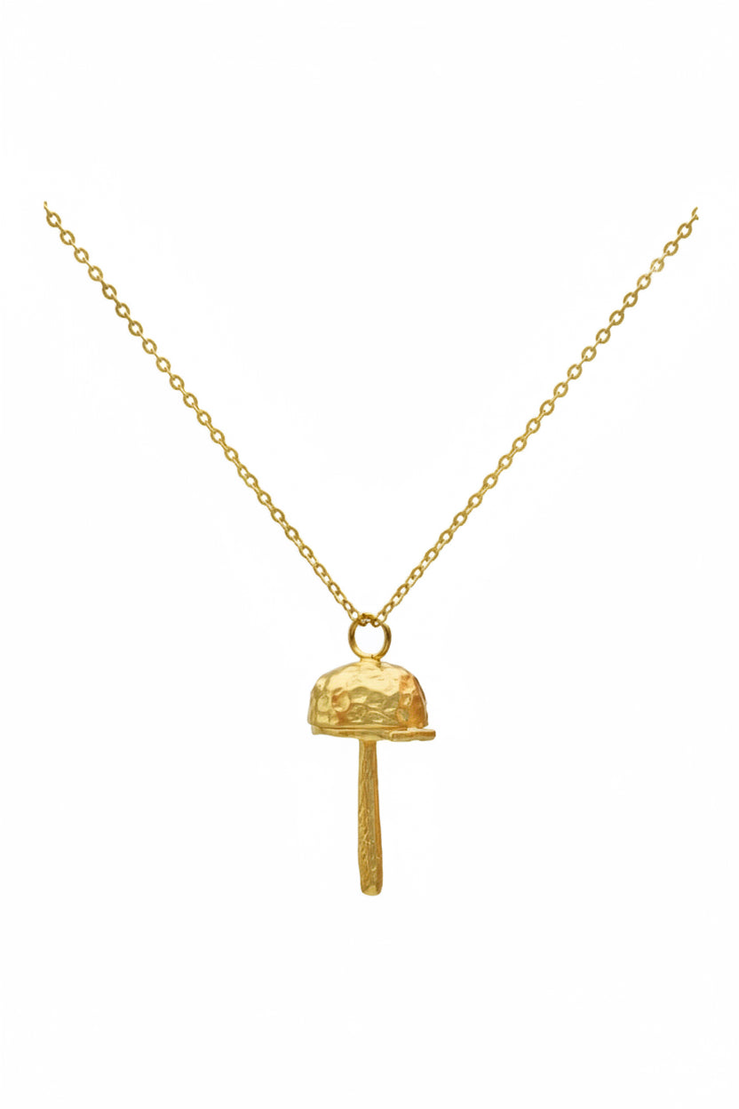 Hammered Shroom Locket Necklace - Sophie Simone Designs