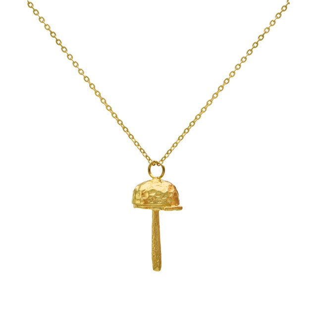 Hammered Shroom Locket Necklace
