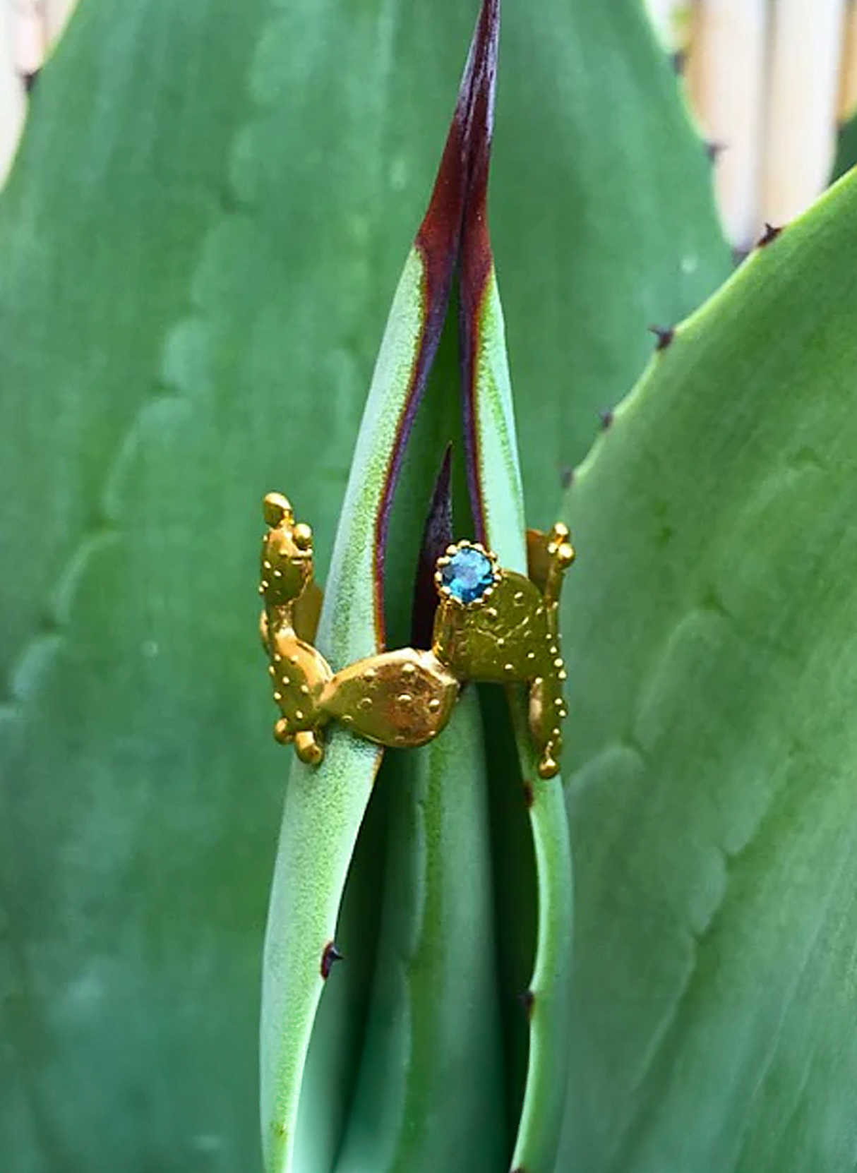 Ring Cactus with Stone - Sophie Simone Designs