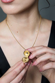 Stripped Shroom Locket Necklace - Sophie Simone Designs