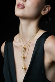 Hammered Shroom Locket Necklace