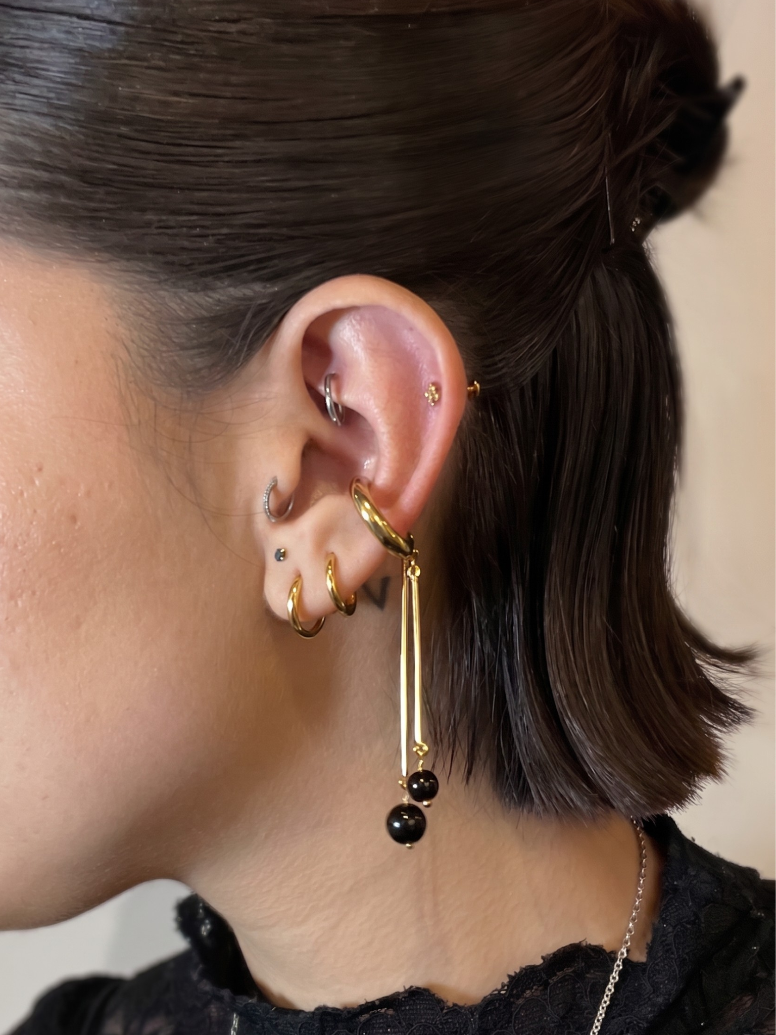 Earcuff Agata Negra - Sophie Simone Designs