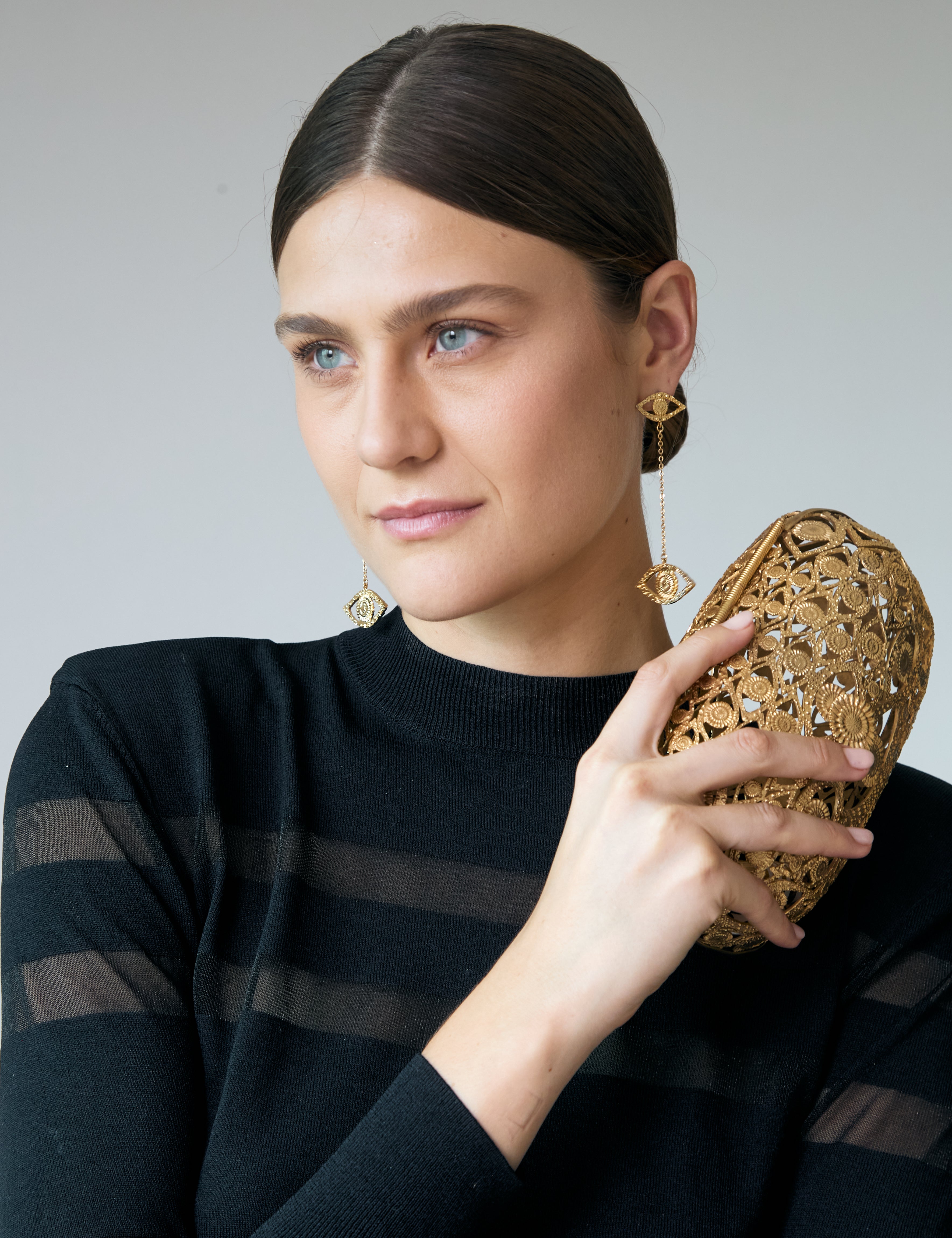 Earrings Eyes with Chain - Sophie Simone Designs