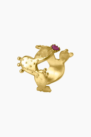 Anillo Cactus con Piedra preciosa