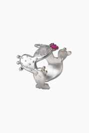 Anillo Cactus con Piedra preciosa