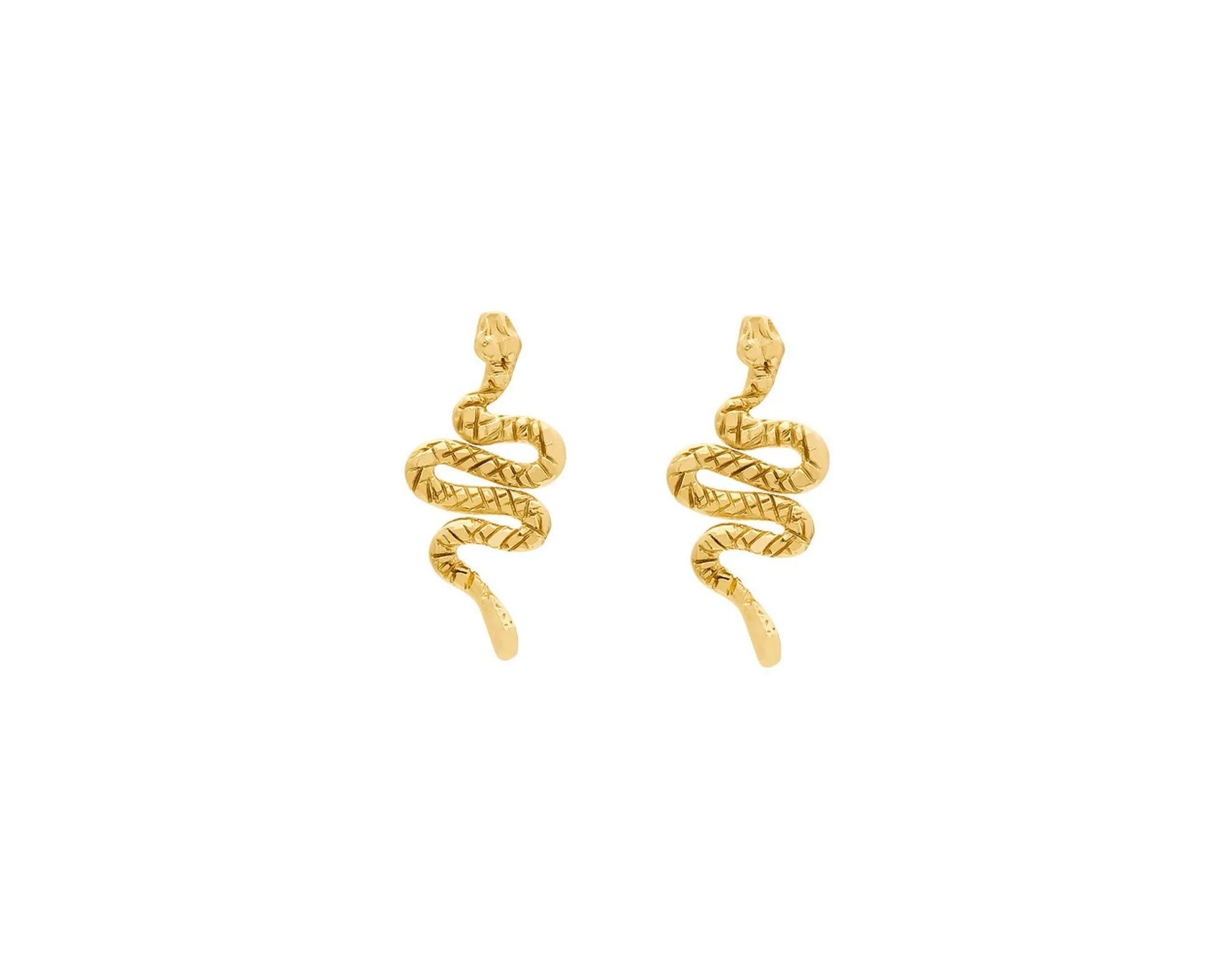 Mini Earrings Serpentine 14K Gold