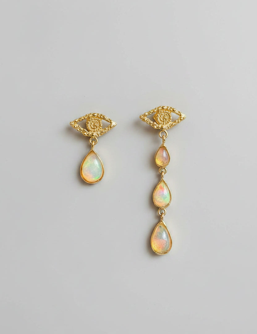 Earrings Eyes with Opals - Sophie Simone Designs
