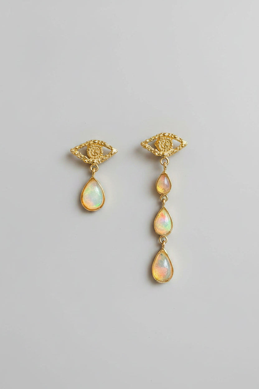 Earrings Eyes with Opals - Sophie Simone Designs