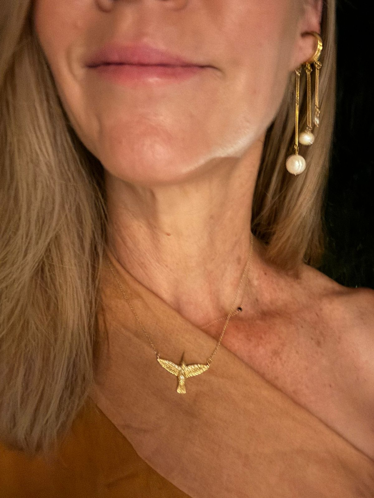 Necklace Hummingbird with Diamonds 14K