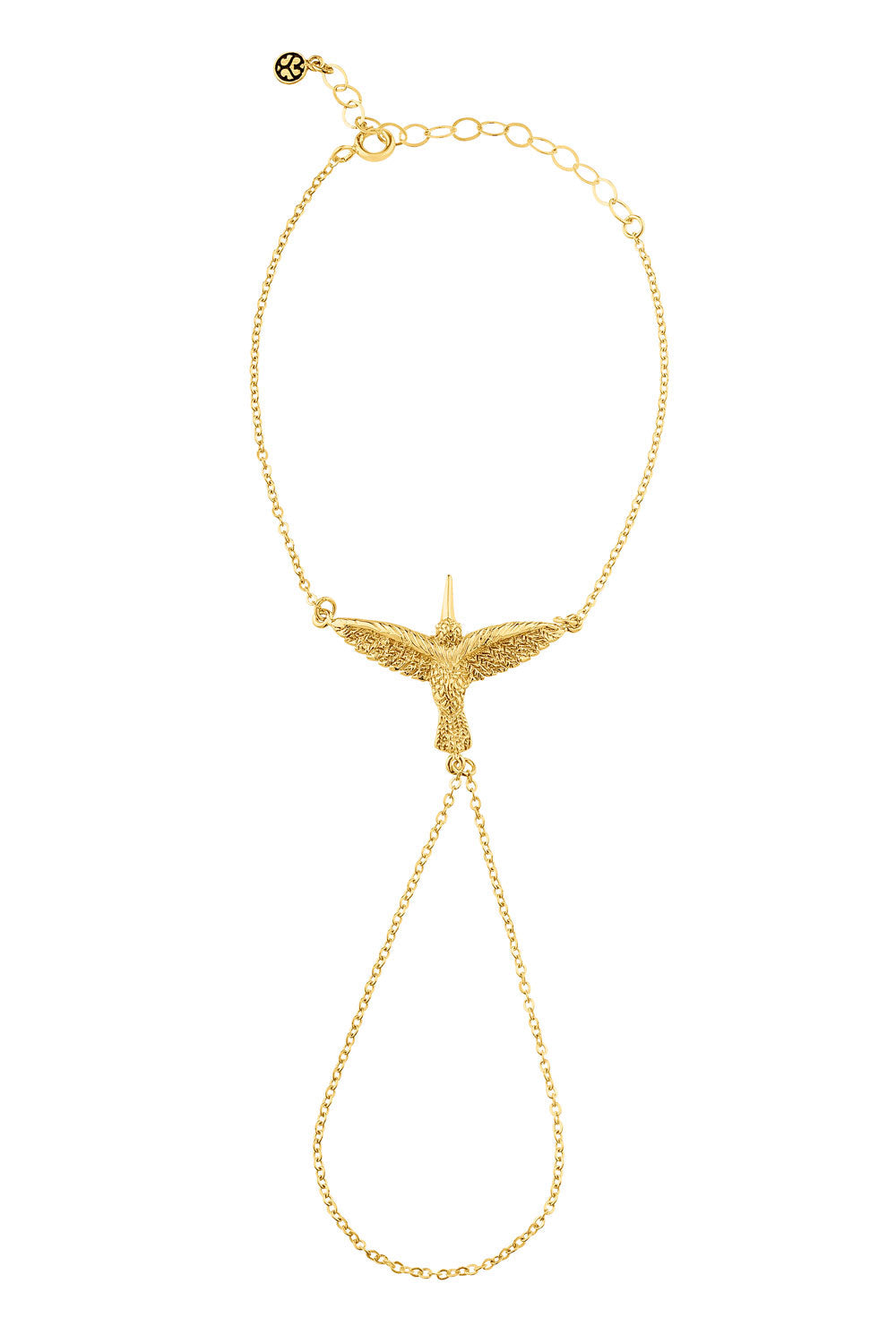 Hummingbird Hand Bracelet 14K