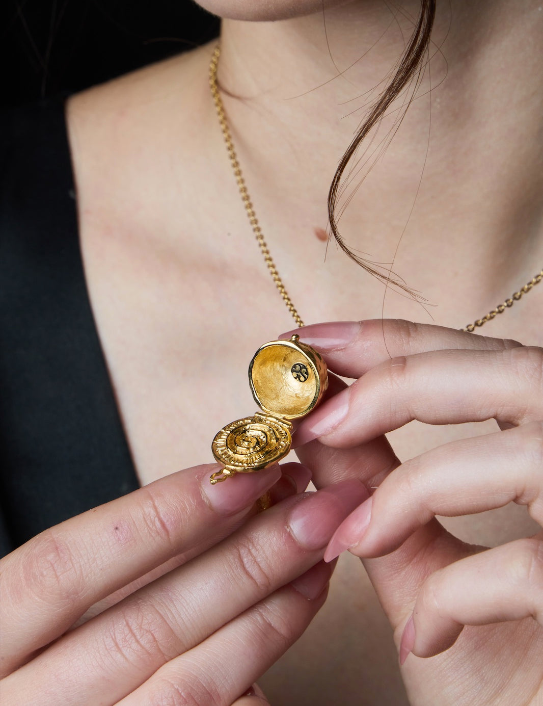 Hammered Shroom Locket Necklace - Sophie Simone Designs
