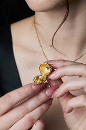 Hammered Shroom Locket Necklace - Sophie Simone Designs