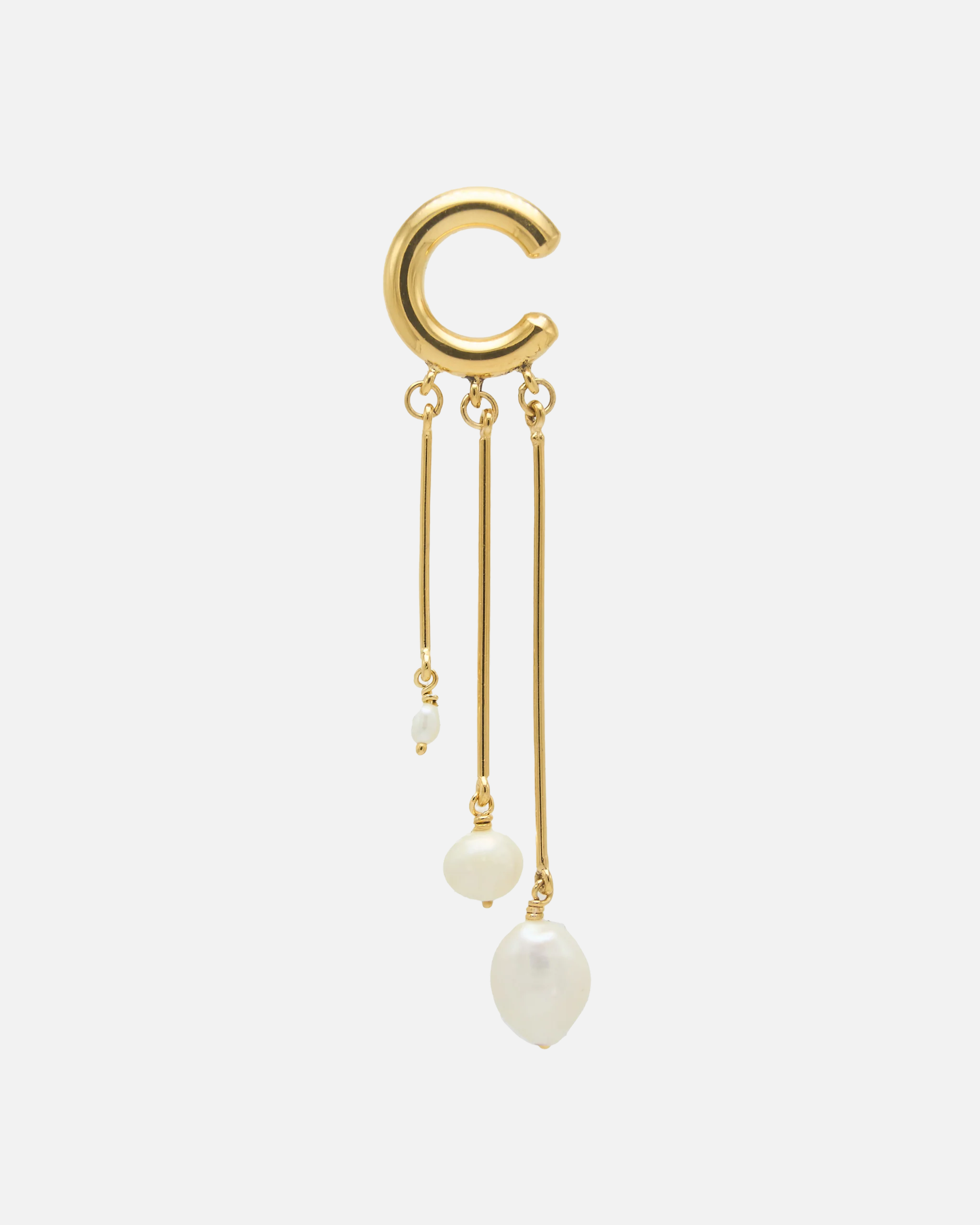 Earcuff Three White Pearls
