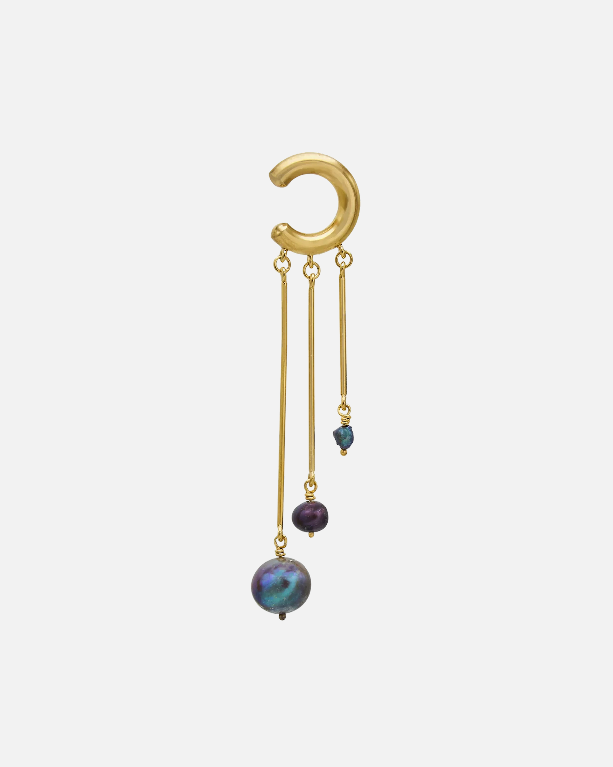 Earcuff Three Black Pearls