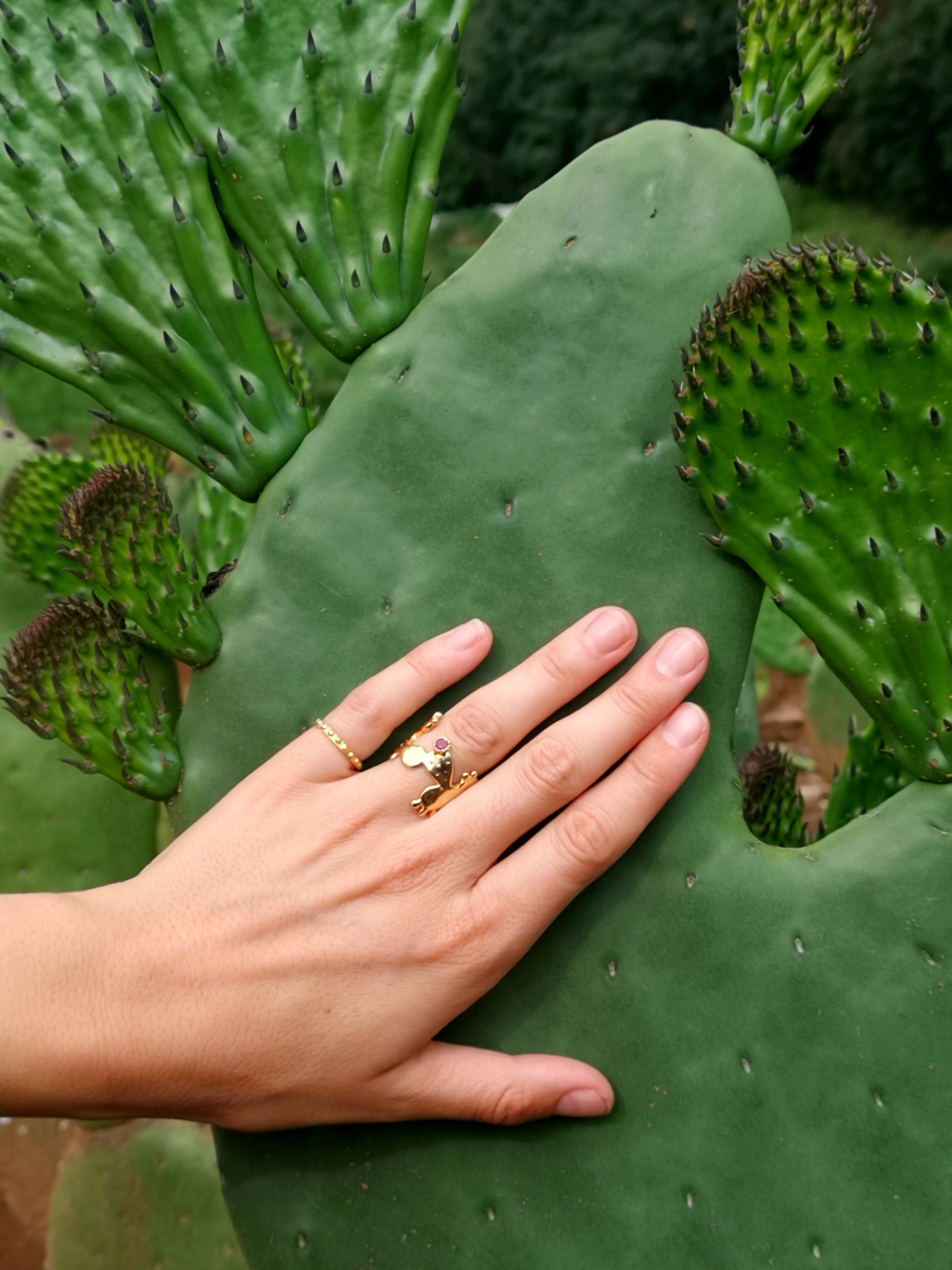 Ring Cactus with Stone - Sophie Simone Designs
