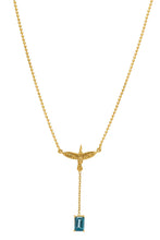 Load image into Gallery viewer, Necklace Hummingbird Mini 14k with Topaz
