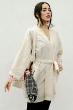Cargar imagen en el visor de la galería, Kimono Corto para Ella / Natural 
