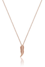 Load image into Gallery viewer, Necklace Feather 14K Pink Gold - Sophie Simone Designs
