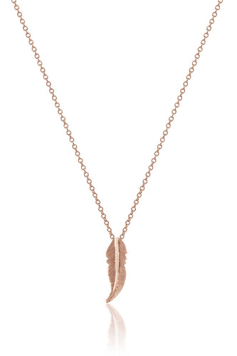 Necklace Feather 14K Pink Gold - Sophie Simone Designs