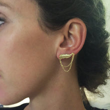 Cargar imagen en el visor de la galería, Earring Feather Chains Gold - Sophie Simone Designs

