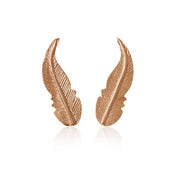 Earrings Feather Pink Gold - Sophie Simone Designs