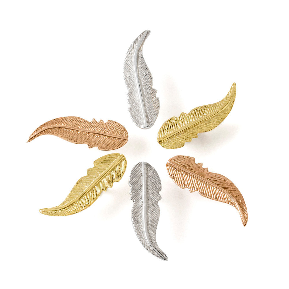 Earrings Feather Pink Gold - Sophie Simone Designs