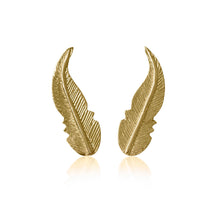 Load image into Gallery viewer, Earrings Feather Gold - Sophie Simone Designs
