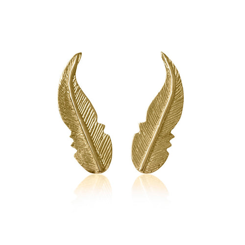 Earrings Feather Gold - Sophie Simone Designs